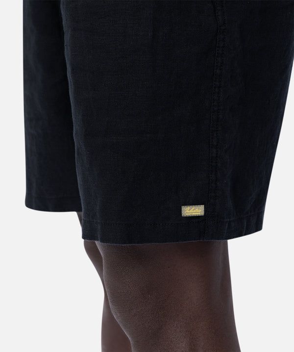 THE MARINA LINEN SHORT - BLACK