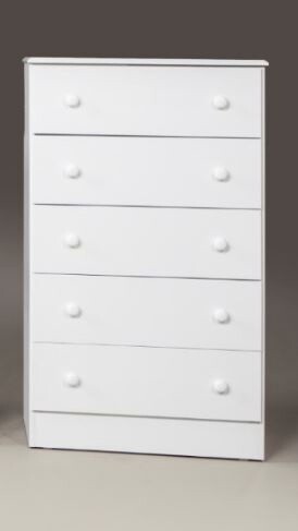 White 5 Drawer Chest