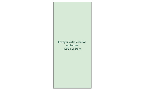 Toile tendue avec votre création, Formats: 1.00 x 2.60 m, Support: Maille 210g, Visuel seul: Non