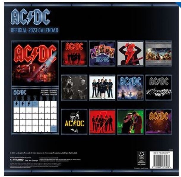 AC DC 2023 CALENDAR