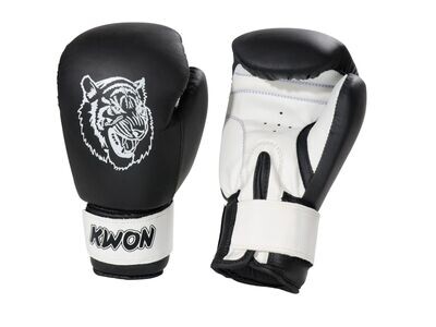 Kwon Kinder-Boxhandschuhe "Tiger", schwarz/weiss