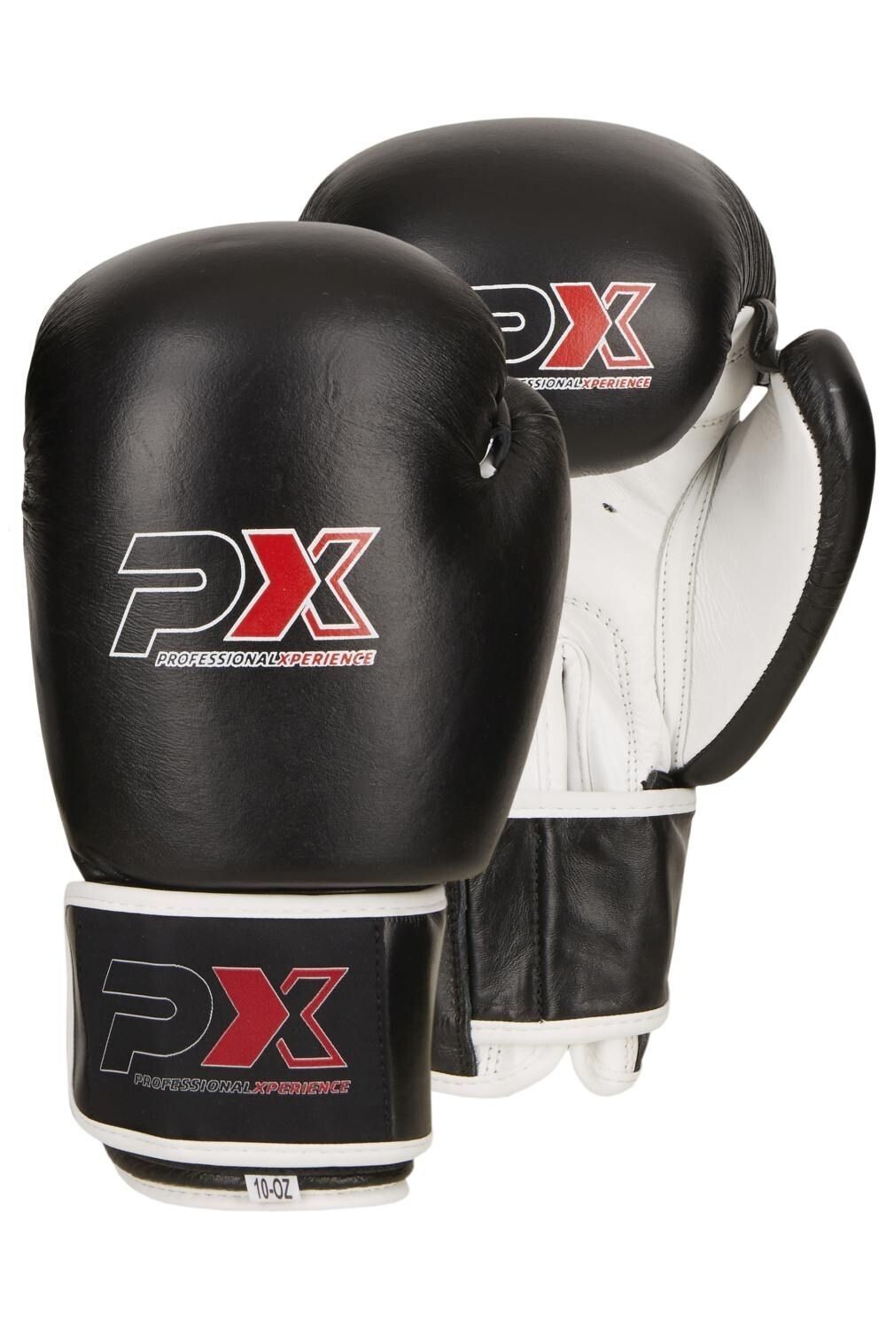 PX Boxhandschuhe, Echtleder, schwarz/weiss