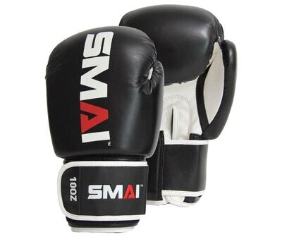 SMAI Boxhandschuhe, PU, schwarz/weiss