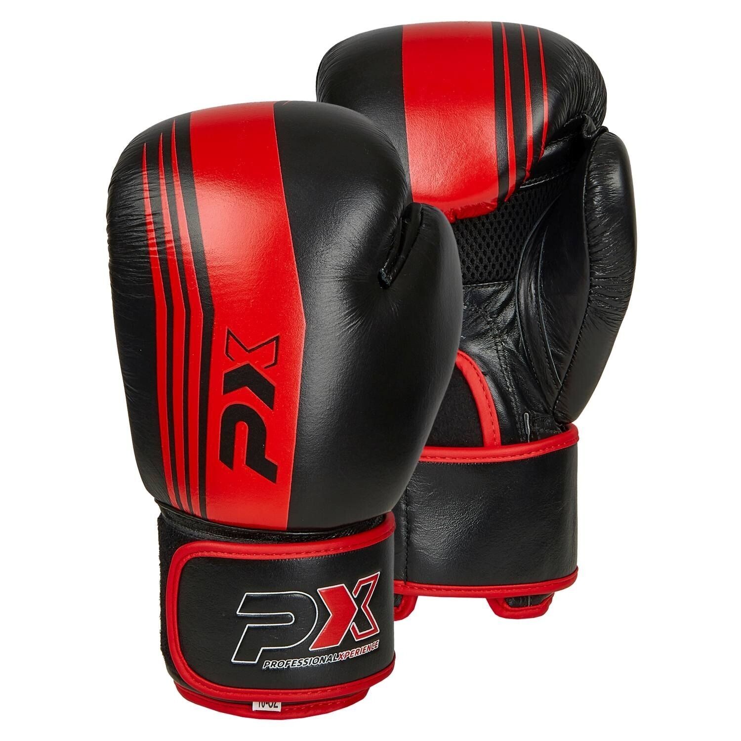PX Boxhandschuhe, Echtleder, schwarz/rot