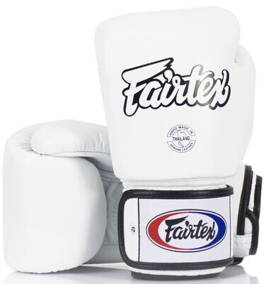 Fairtex Boxhandschuhe, BGV1, Echtleder, weiss