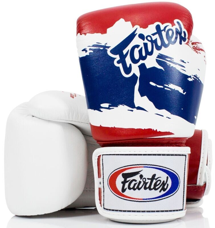 Fairtex Boxhandschuhe, Fairtex Boxhandschuhe, "Thai Pride", Echtleder, weiss