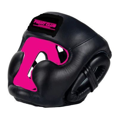 FCC Kopfschutz, Leder, schwarz/pink