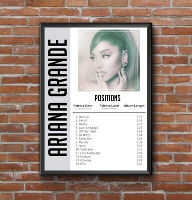 Ariana Grande - Positions Album Print