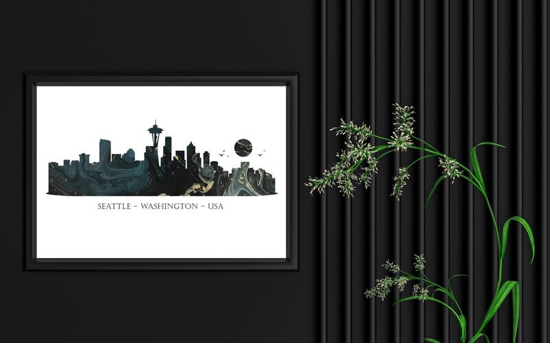 Seattle - Washington -  USA Skyline Print