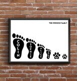 Family Footprints Poster - Black and White