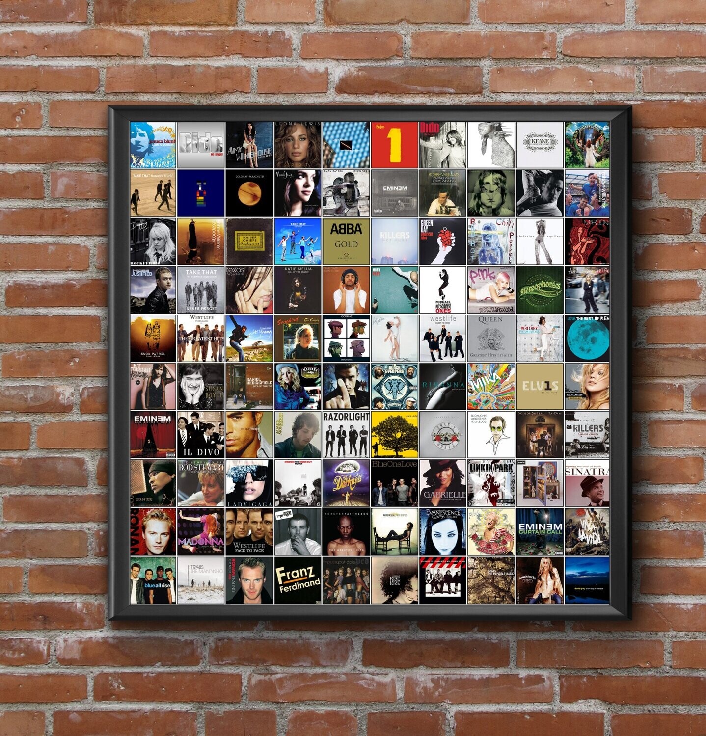 100 Best Selling albums of the 00s (UK or US Edition) Poster