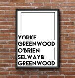 Radiohead Band Names Print