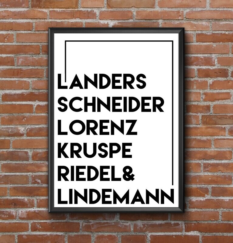 Rammstein Band Names Print