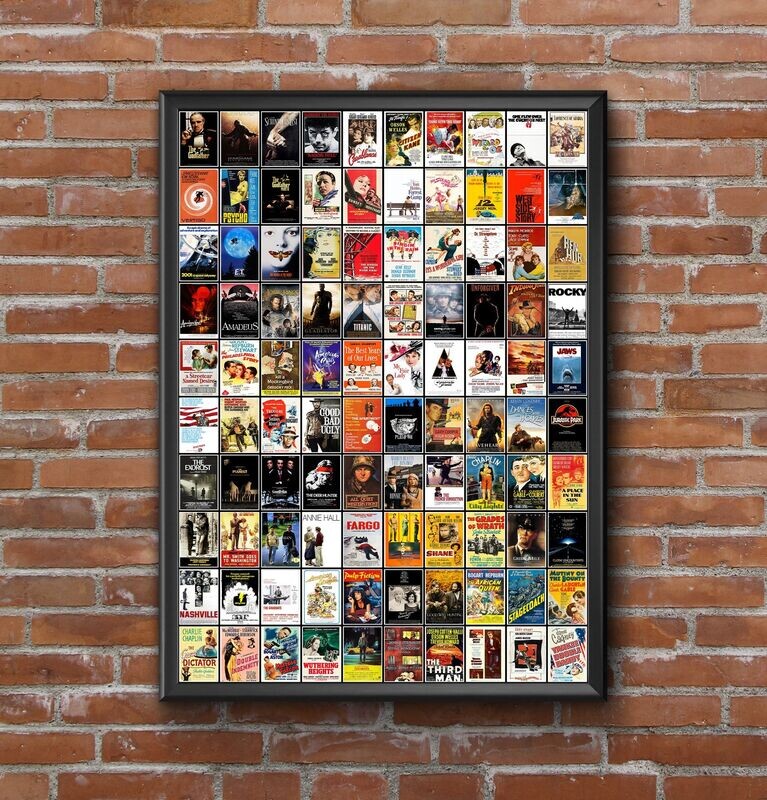 100 Greatest Movies Of All Time Print