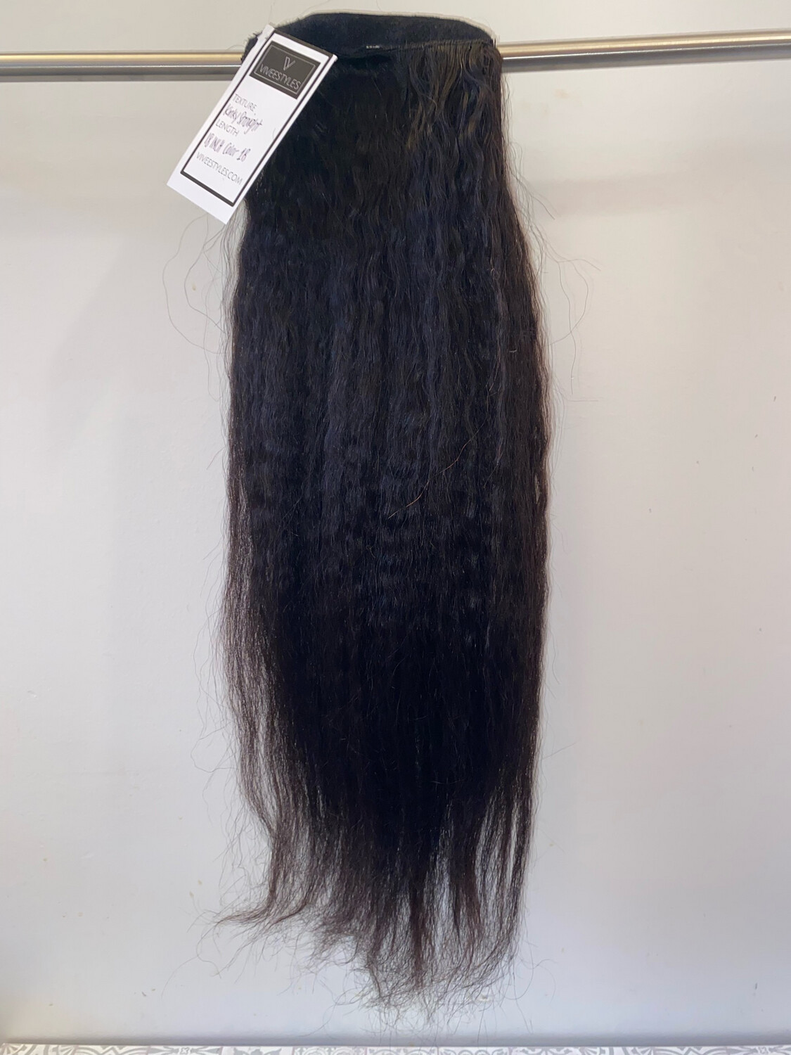Viveestyles Kinky Straight 18 inch Velcro Ponytail