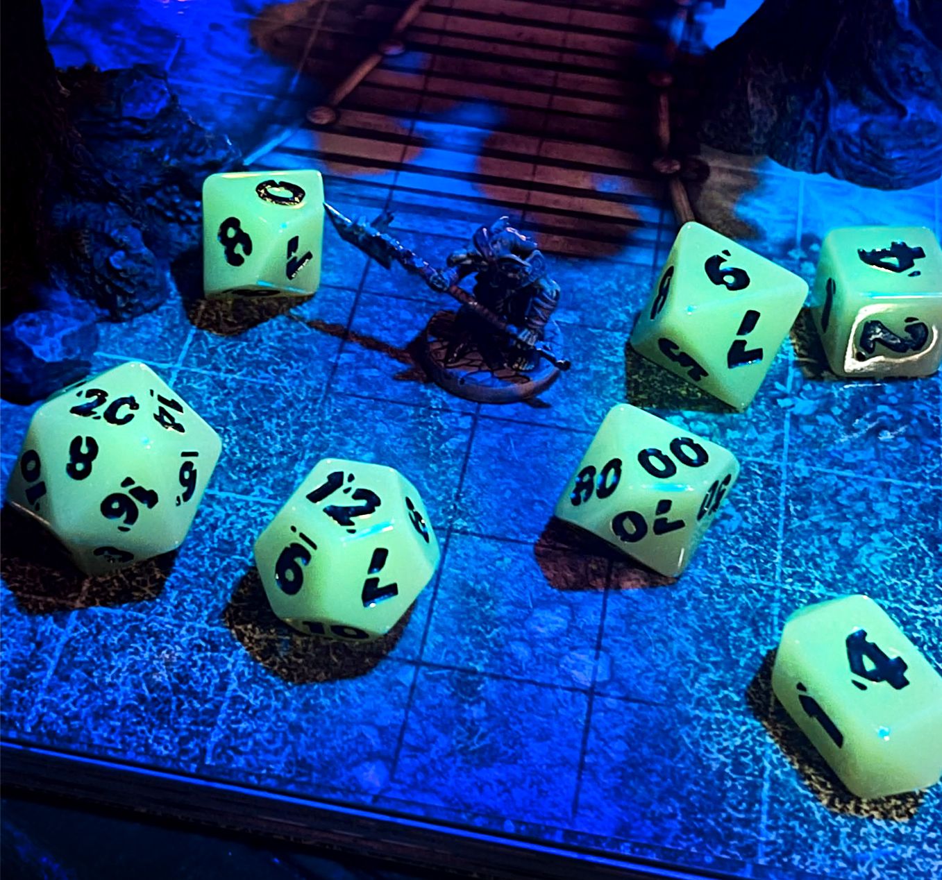 Runehammer Polyhedral Dice: UV Ooze