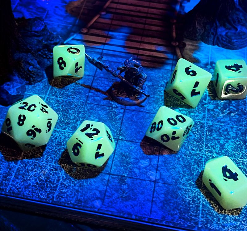 Runehammer Polyhedral Dice: UV Ooze