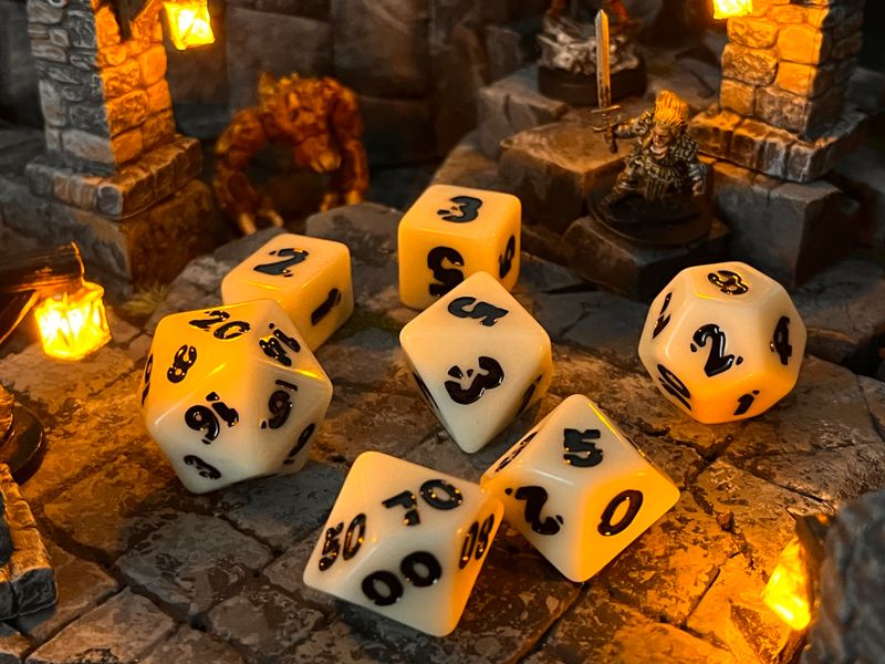 Runehammer Polyhedral Dice Set: Troll Molars
