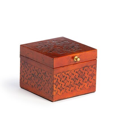 Leda Tooled Leather Storage Box