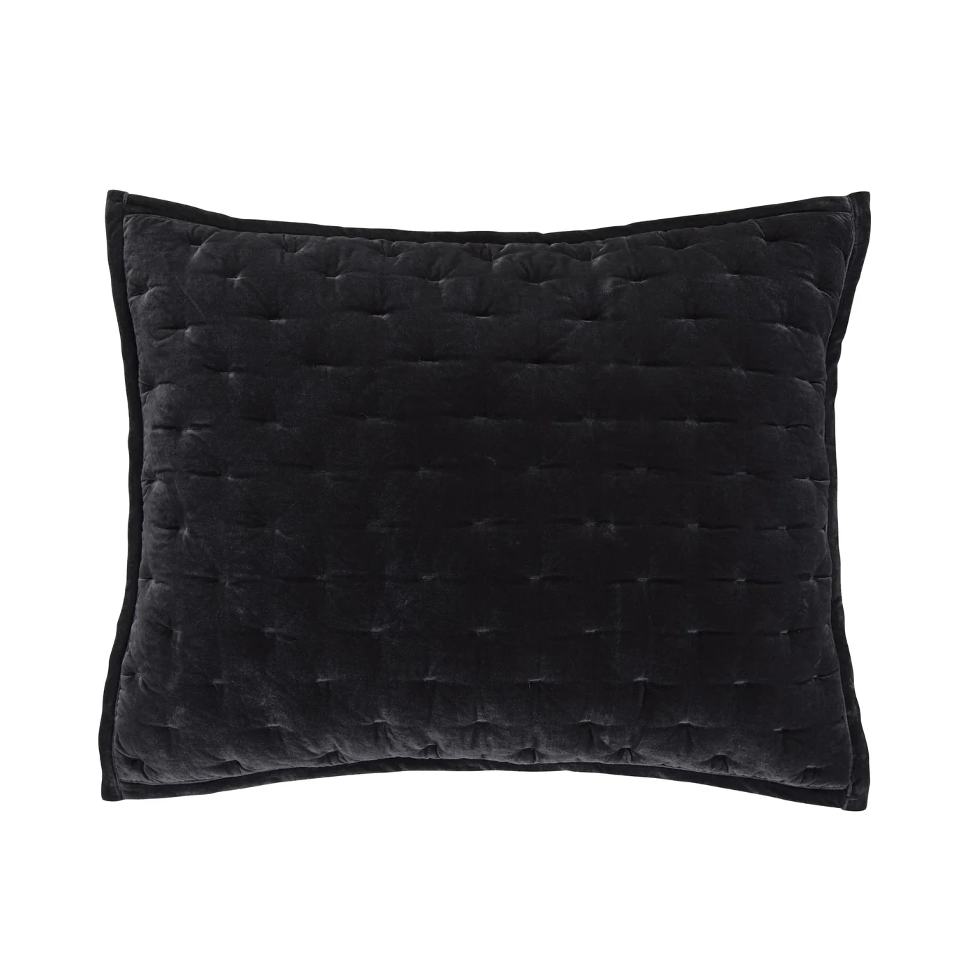 Stella Faux Silk Velvet Pillow Sham Black