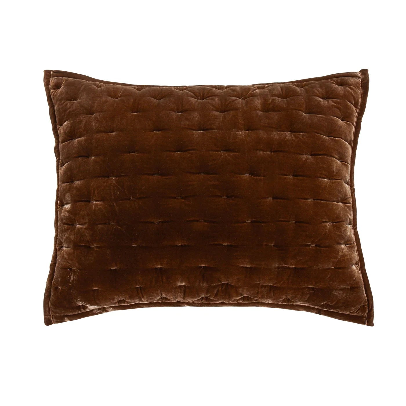 Stella Faux Silk Velvet Pillow Sham Copper Brown