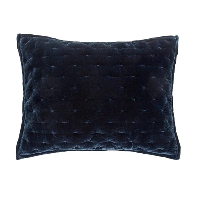 Stella Faux Silk Velvet Pillow Sham Midnight Blue