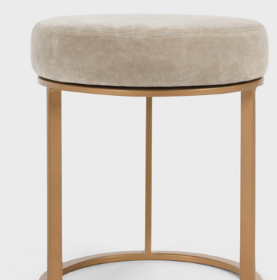 Natural and Brass Stool