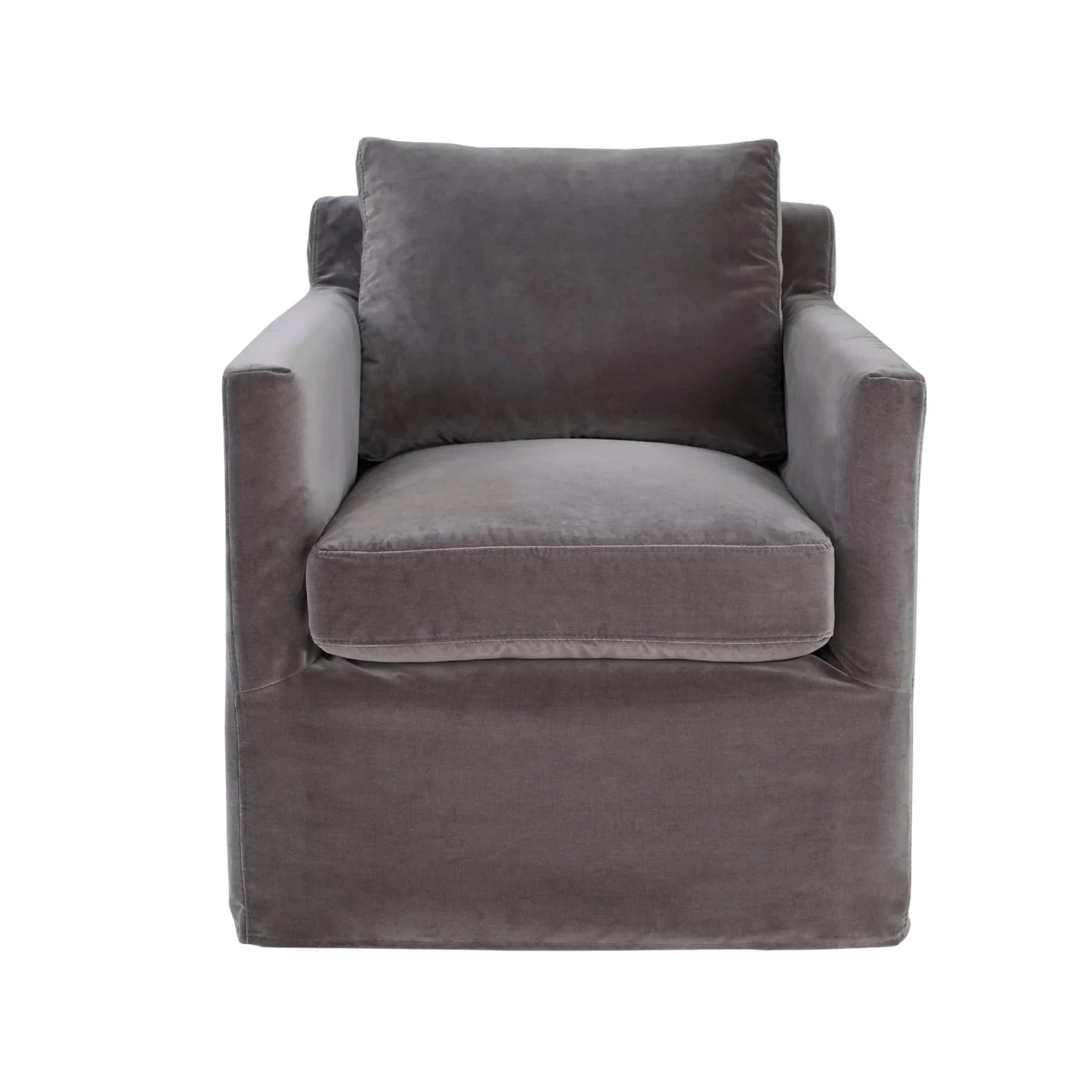 Gray velvet 2025 swivel chair
