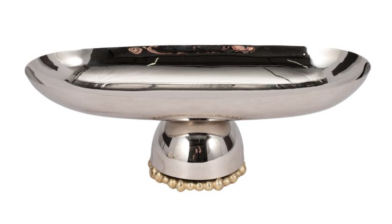 Silver Oval Plate W/ Base