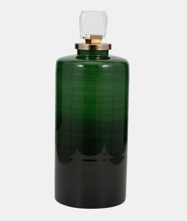 Emerald Green Vase w/ Lid