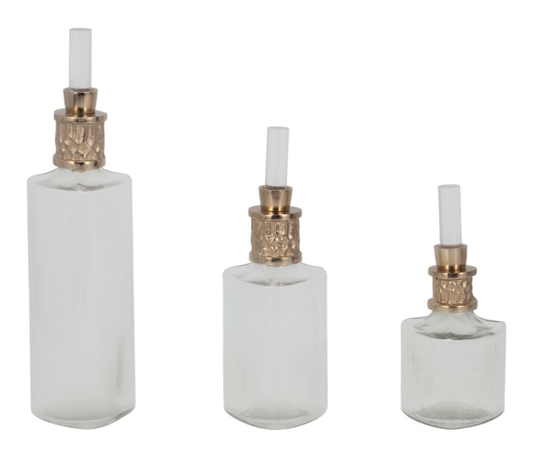 Talis Gold Glass Bottles S/3