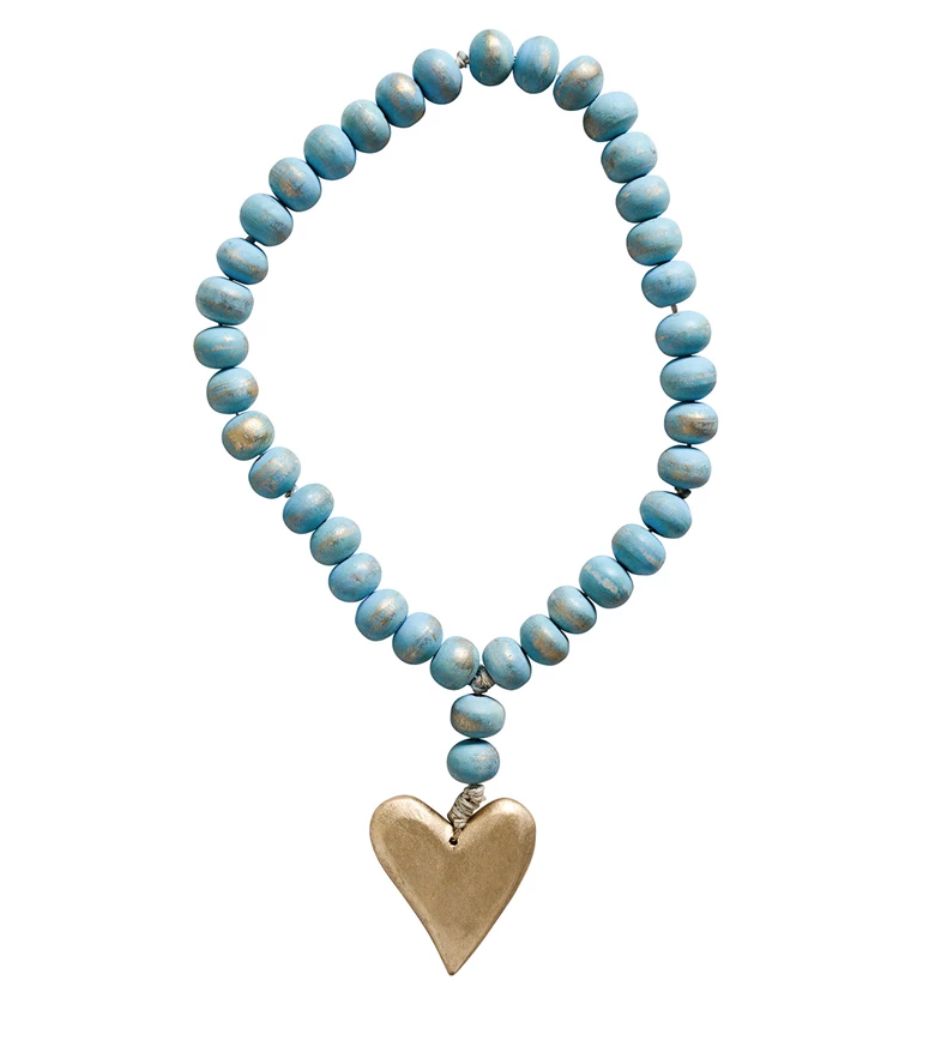 Mango Wood Hand-Carved Rosary with Heart