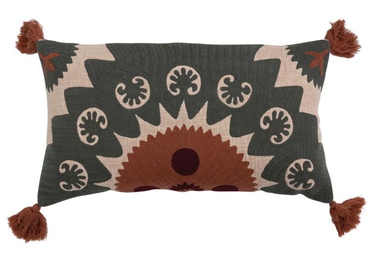 28&quot;L x 16&quot;W Cotton Lumbar Pillow