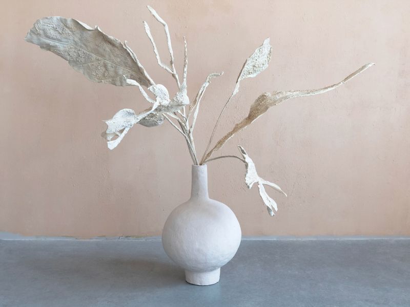 59"H Faux Leaf, Plaster Finish, Sand