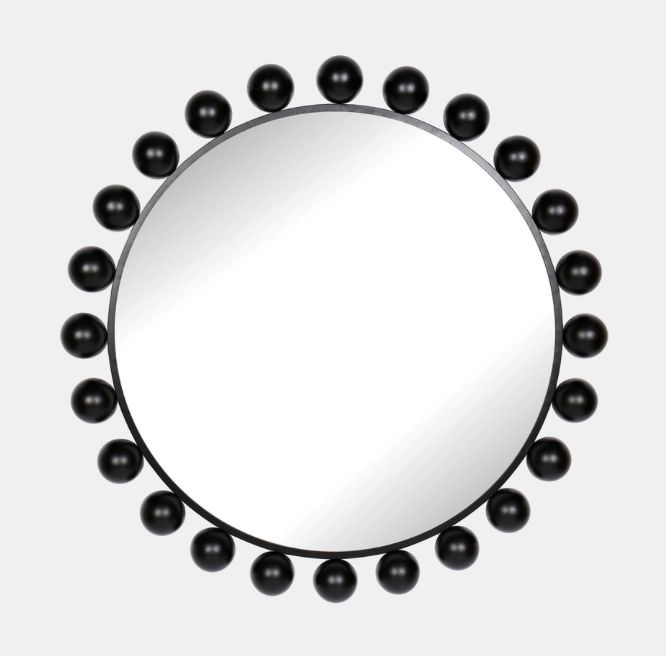 Black Round Mirror 42&quot;H