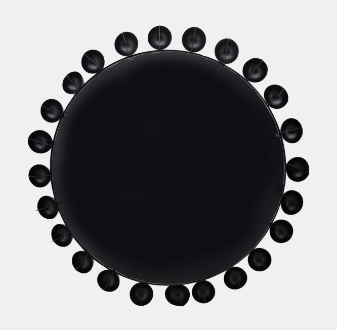 Black Round Mirror 42"H