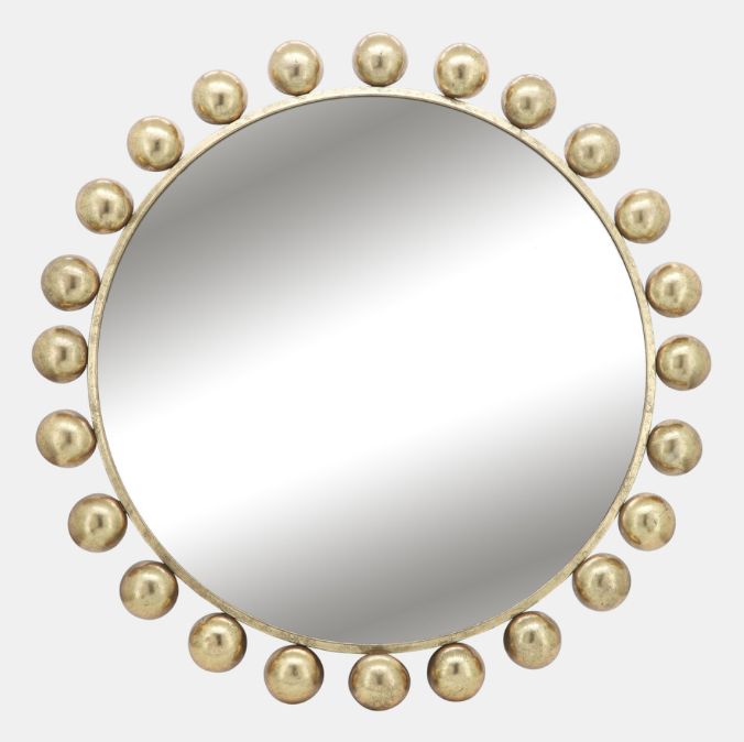 Gold Round Mirror 42&quot;H