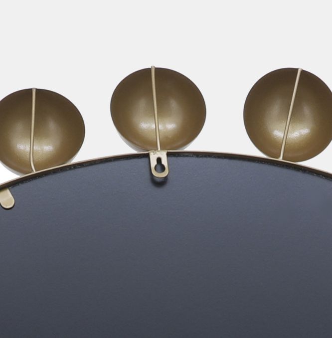 Gold Round Mirror 42"H