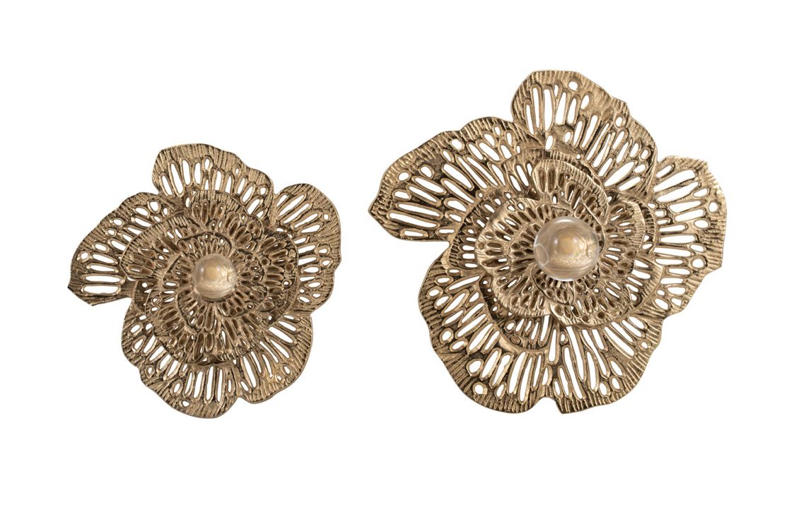 Gold Wall Flowers S/2 14&quot; 18&quot;
