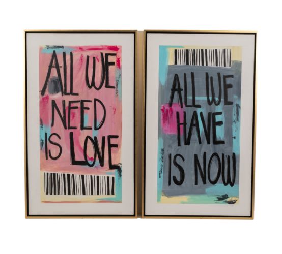 Hand Painted All We Need Is Love S/2 71x59