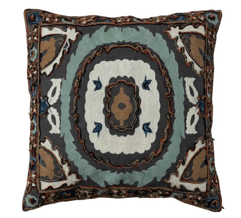 Cotton Pillow w Chambray 20"