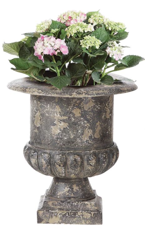 Distressed Metal Urn Large