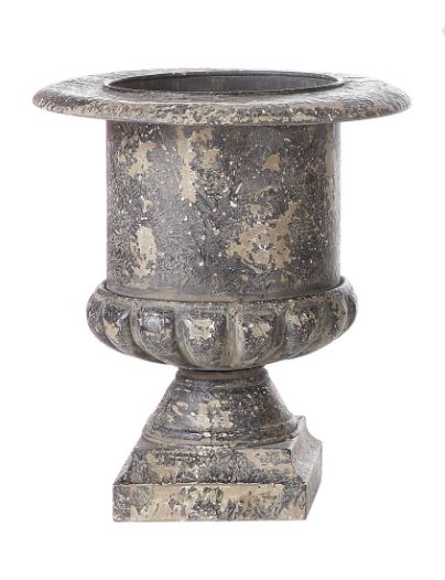Distressed Metal Urn Medium