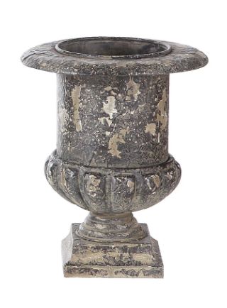 Distressed Metal Urn Small