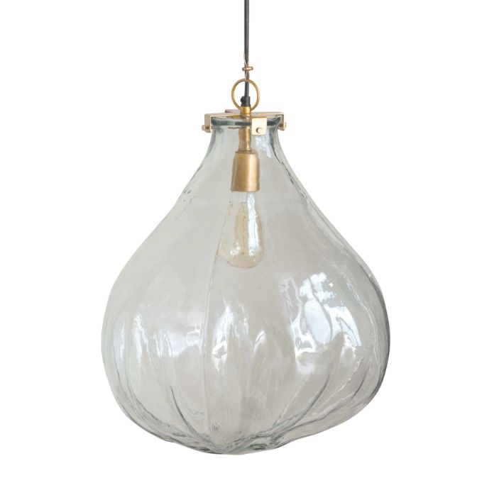 Hand-Blown Glass &amp; Metal Pendant Lamp XL