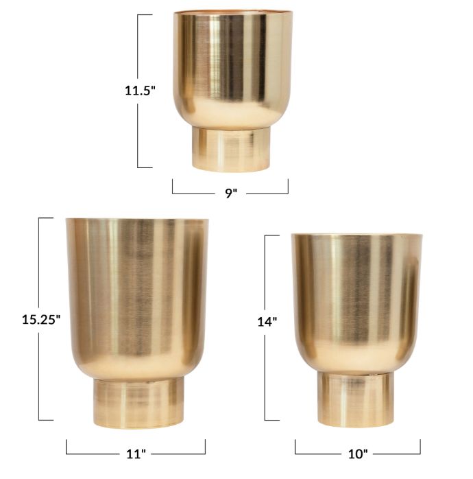 Metal Planters, Set of 3