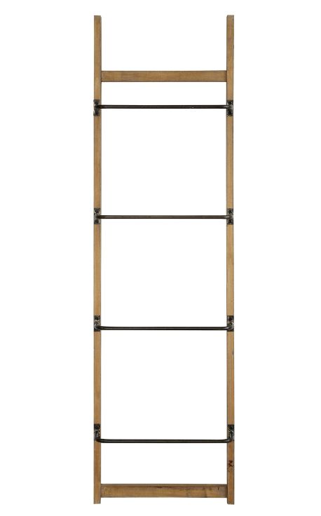 Metal and Wood Wall Rack