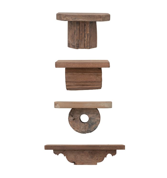 Reclaimed Wood Fragment Wall Shelf