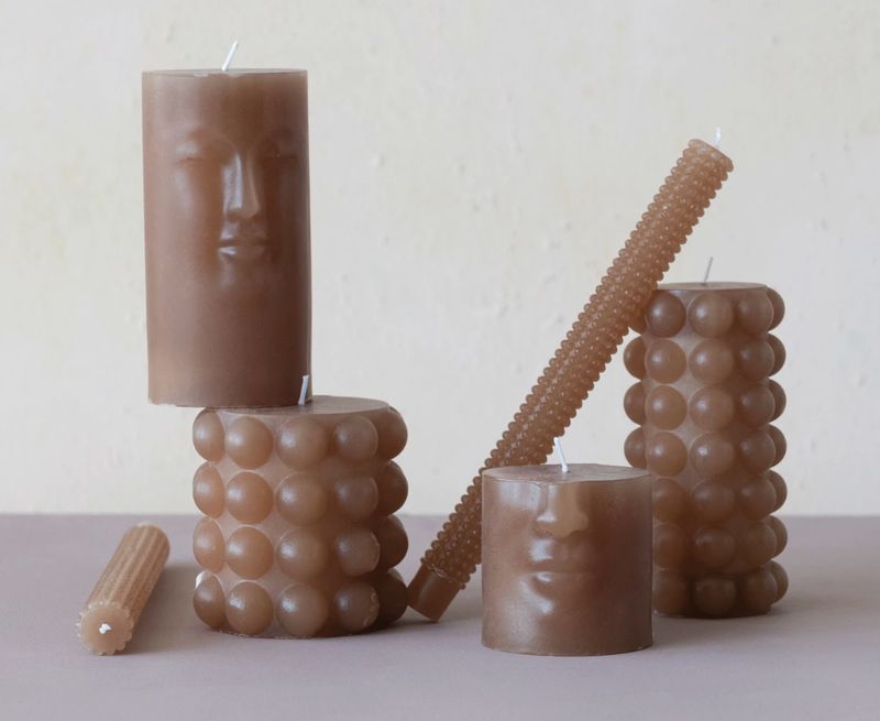 Unscented Face Pillar Candle