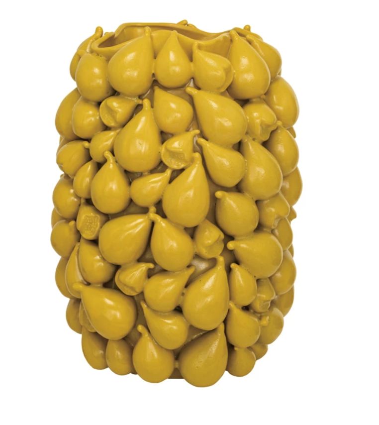 Yellow Fig Vase 12&quot; x 18-1/2&quot;H